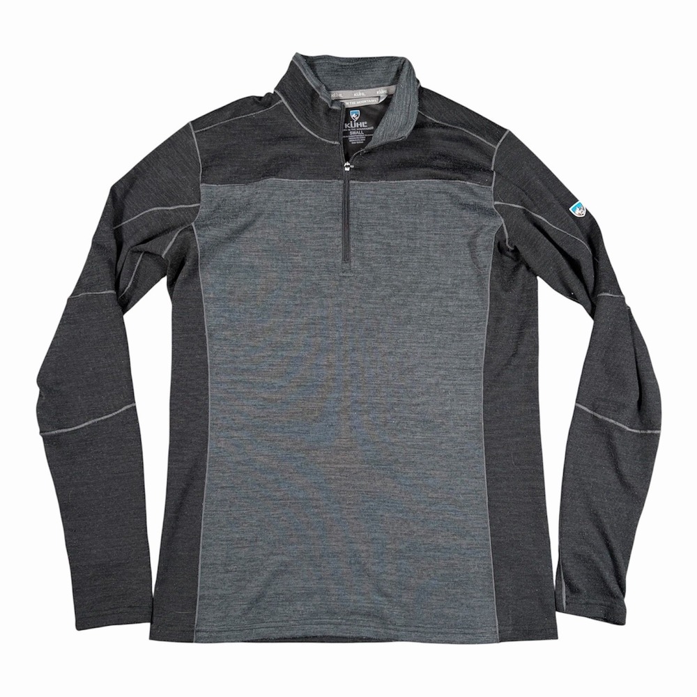 Kuhl Ryzer 1/4 Zip Pullover Mens Sz S Gray 3112 Long Sleeve Sweater Hike